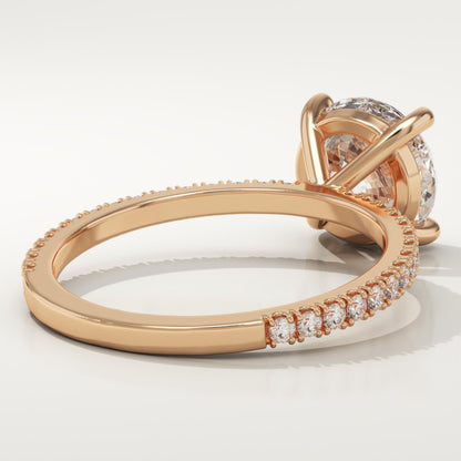 Round Cut Pave Lab-Grown Diamond Engagement Ring