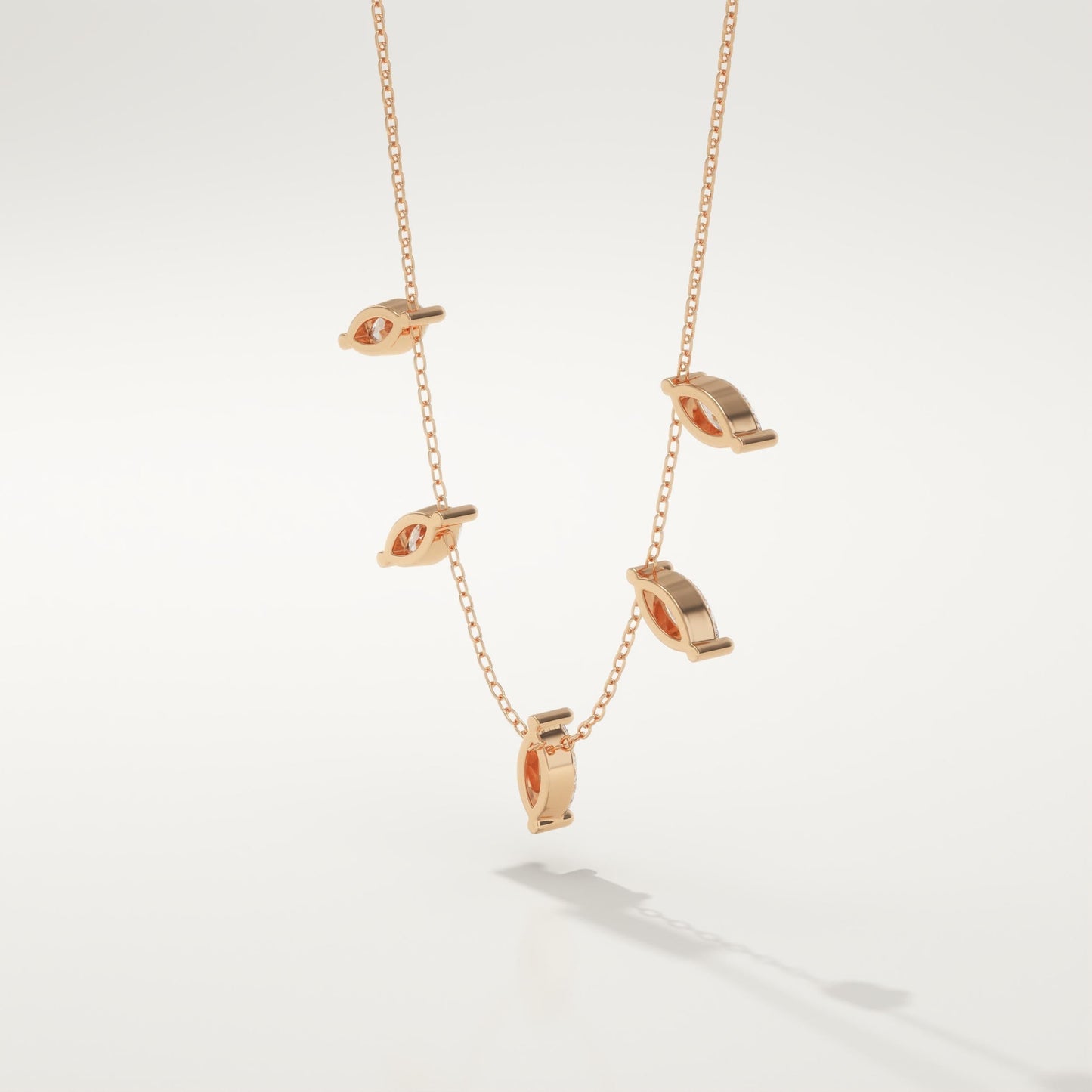 0.88 TCW Marquise Lab-Grown Diamond Charm Necklace