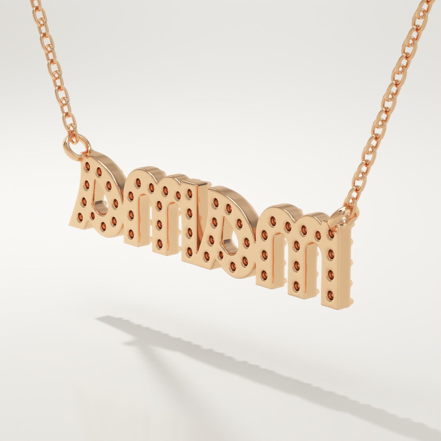 0.17 TCW Round Lab-Grown Diamond Mama Charm Necklace