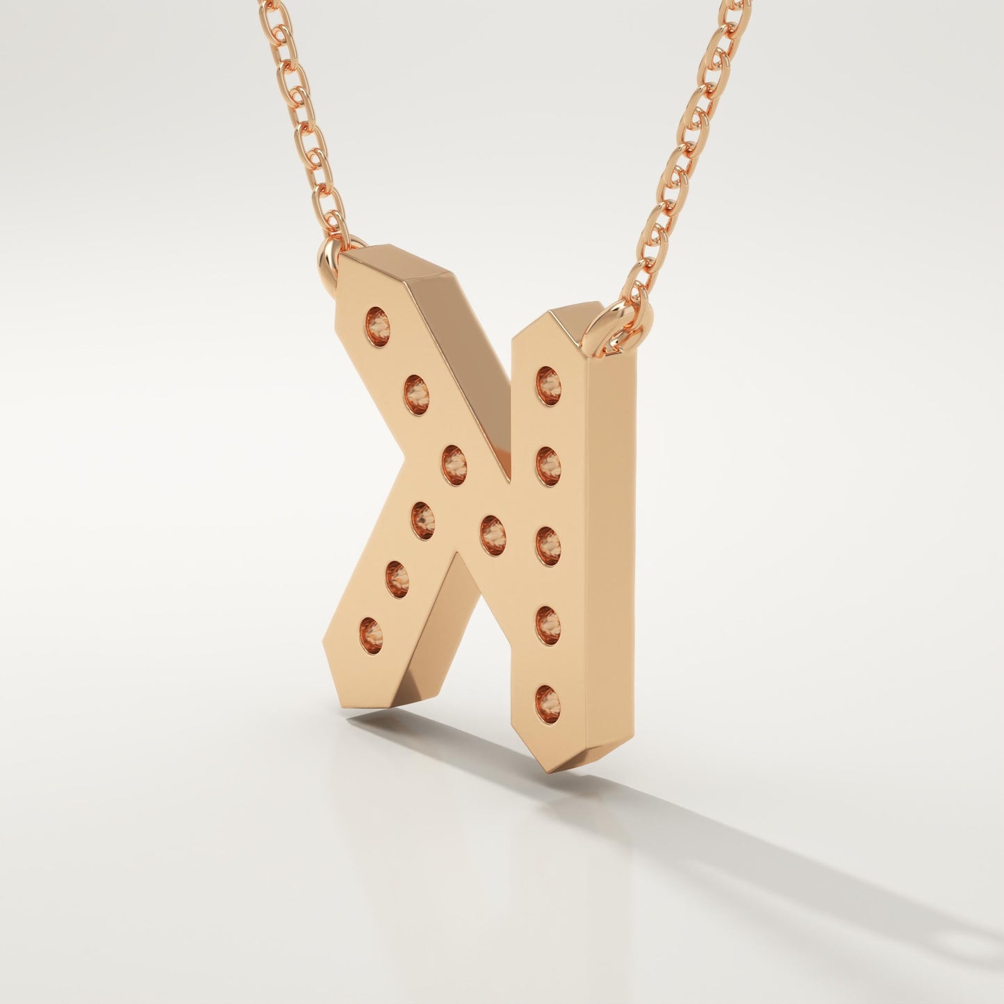 0.27 TCW Round Lab-Grown Diamond K Initial Necklace