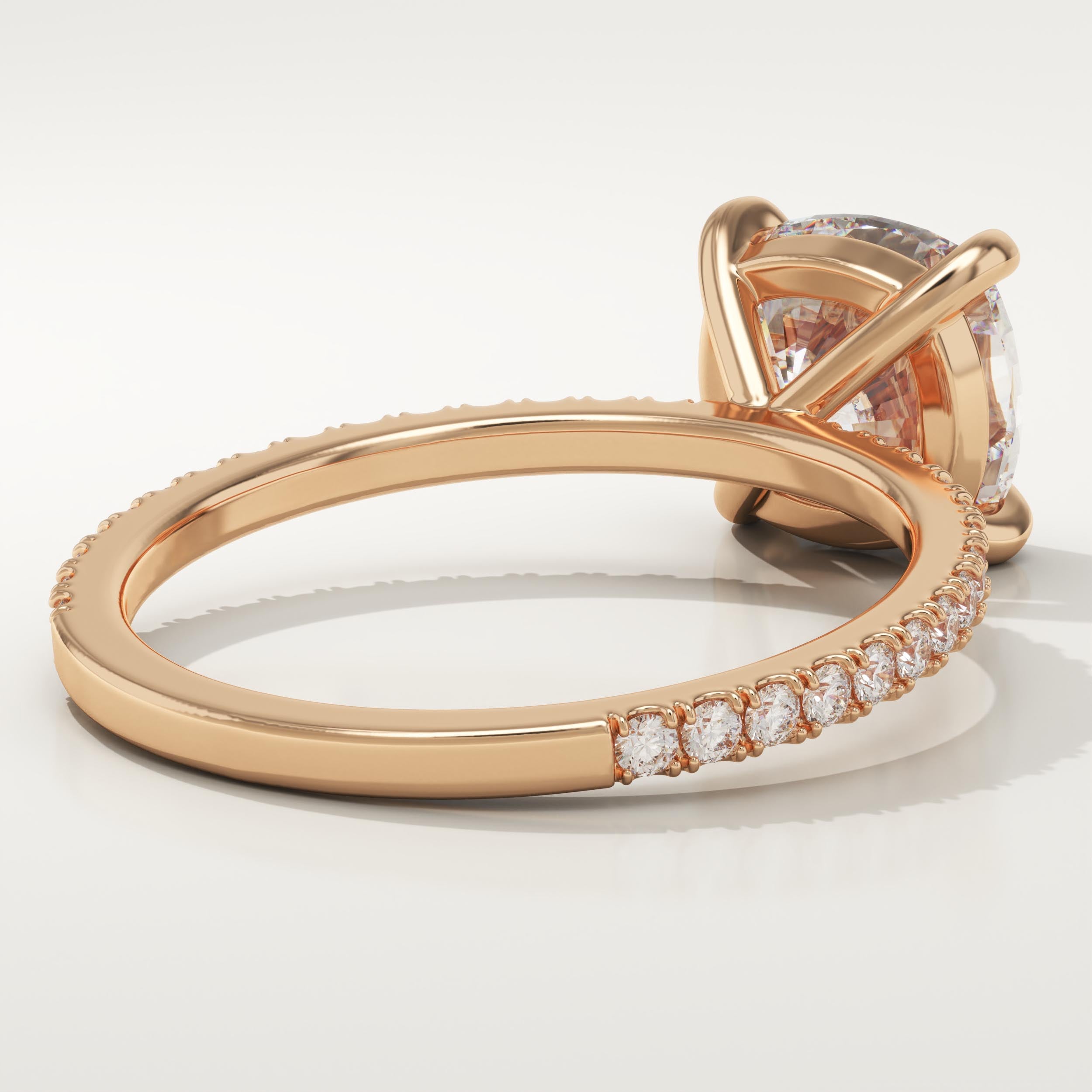 2.0 CT Cushion Cut Pave Lab-Grown Diamond Engagement Ring