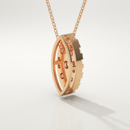 0.7 TCW Round Lab-Grown Diamond Marquise Charm Necklace