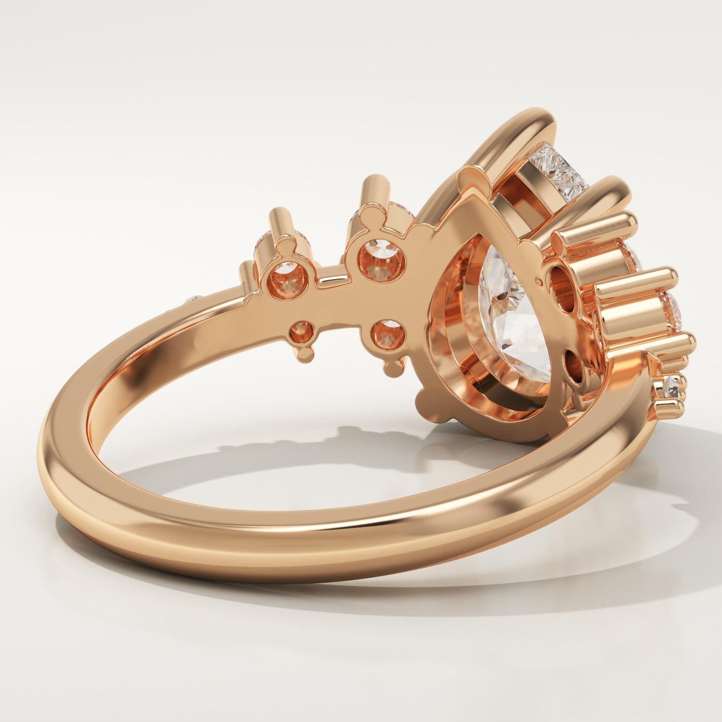 Pear Cut Cluster Lab-Grown Diamond Engagement Ring