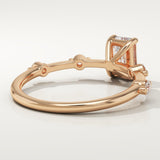 1.0 CT Emerald Cut Dainty Pave Lab-Grown Diamond Engagement Ring