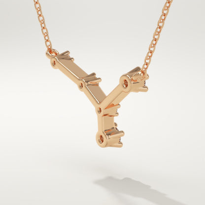 0.116 TCW Round Lab-Grown Diamond Cancer Constellation Necklace
