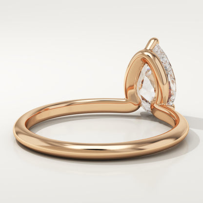 Pear Cut Solitaire Lab-Grown Diamond Engagement Ring