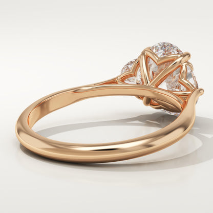 1.75 CT Oval Cut Three Stone Moissanite Engagement Ring