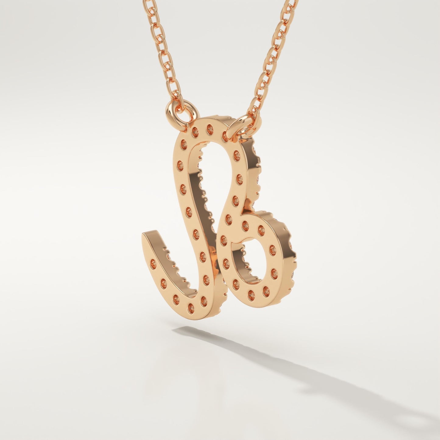 0.14 TCW Round Lab-Grown Diamond Leo Zodiac Necklace