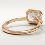 2.0 CT East West Emerald Cut Half Bezel Lab-Grown Diamond Engagement Ring