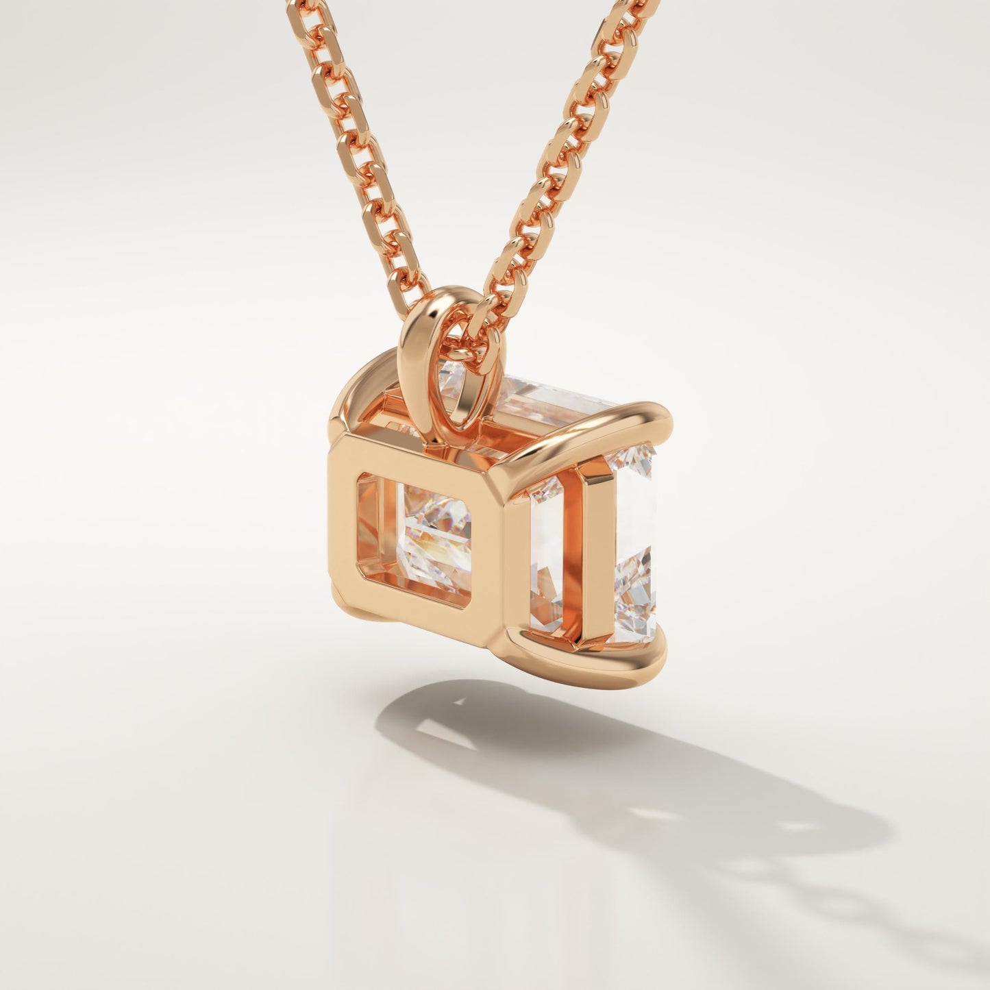 2 CT East West Emerald Lab-Grown Diamond Solitaire Necklace