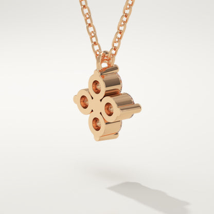 0.16 TCW Round Lab-Grown Diamond Flower Charm Necklace