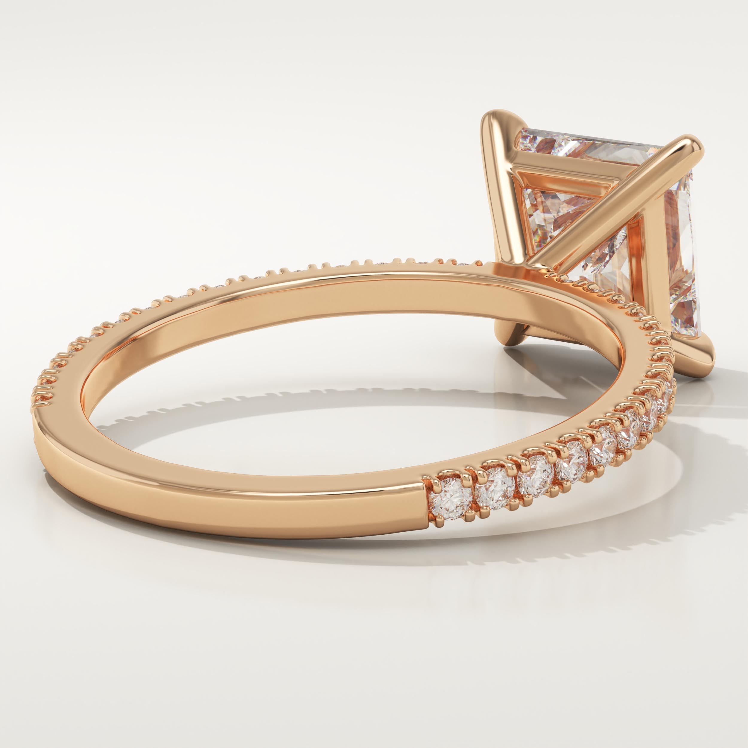 2.0 CT Princess Cut Pave Lab-Grown Diamond Engagement Ring