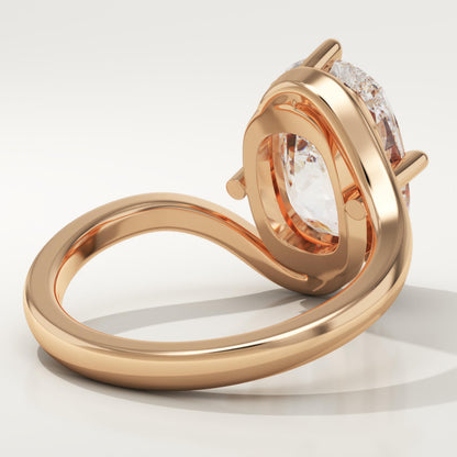 Elongated Cushion Cut Solitaire Lab-Grown Diamond Engagement Ring