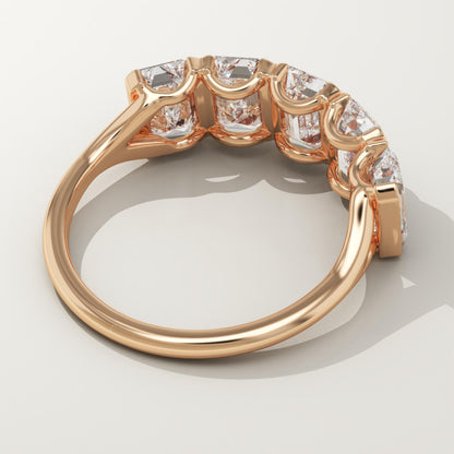 2.5 TCW Emerald Lab-Grown Diamond Half Eternity Wedding Band