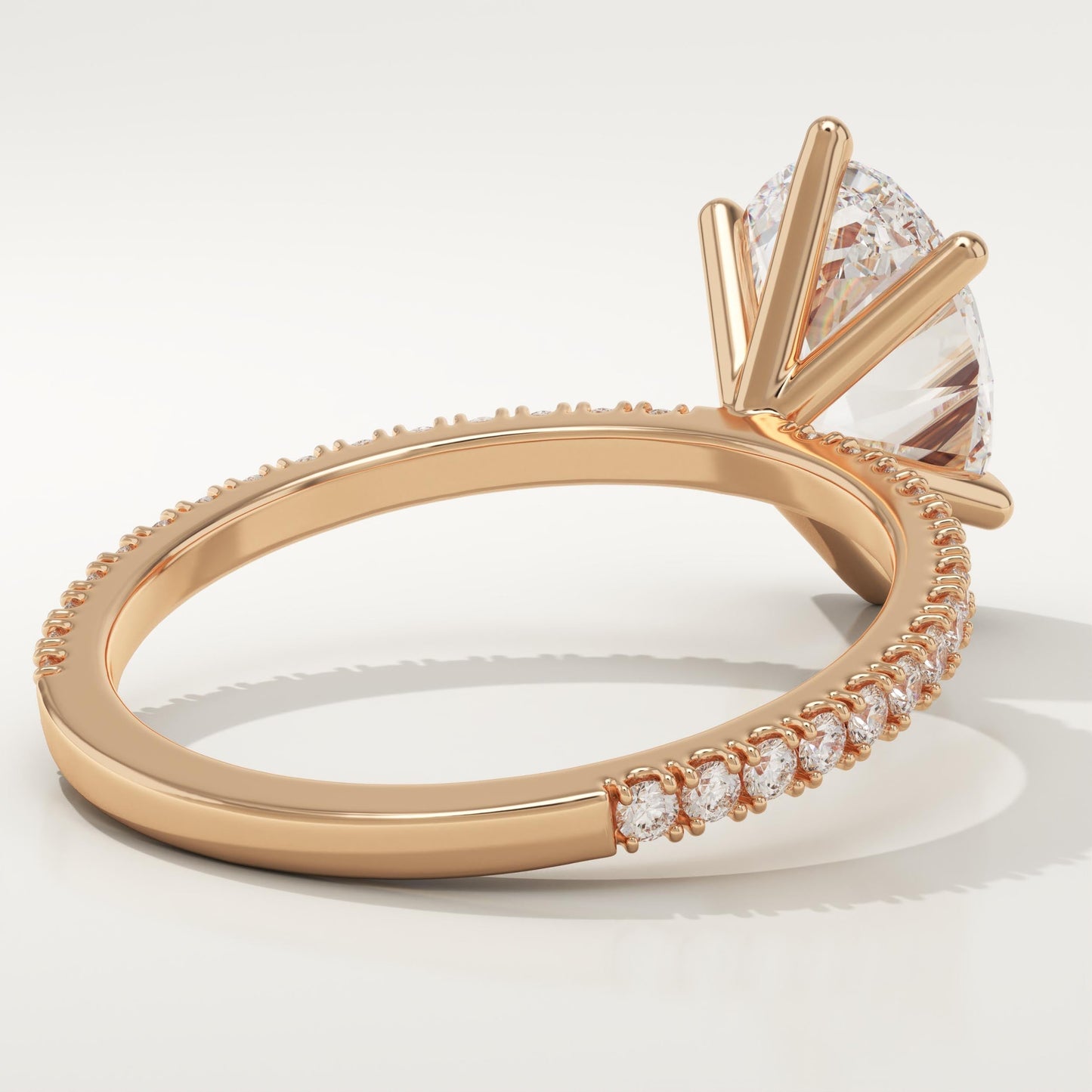 Oval Cut Pave Lab-Grown Diamond Engagement Ring