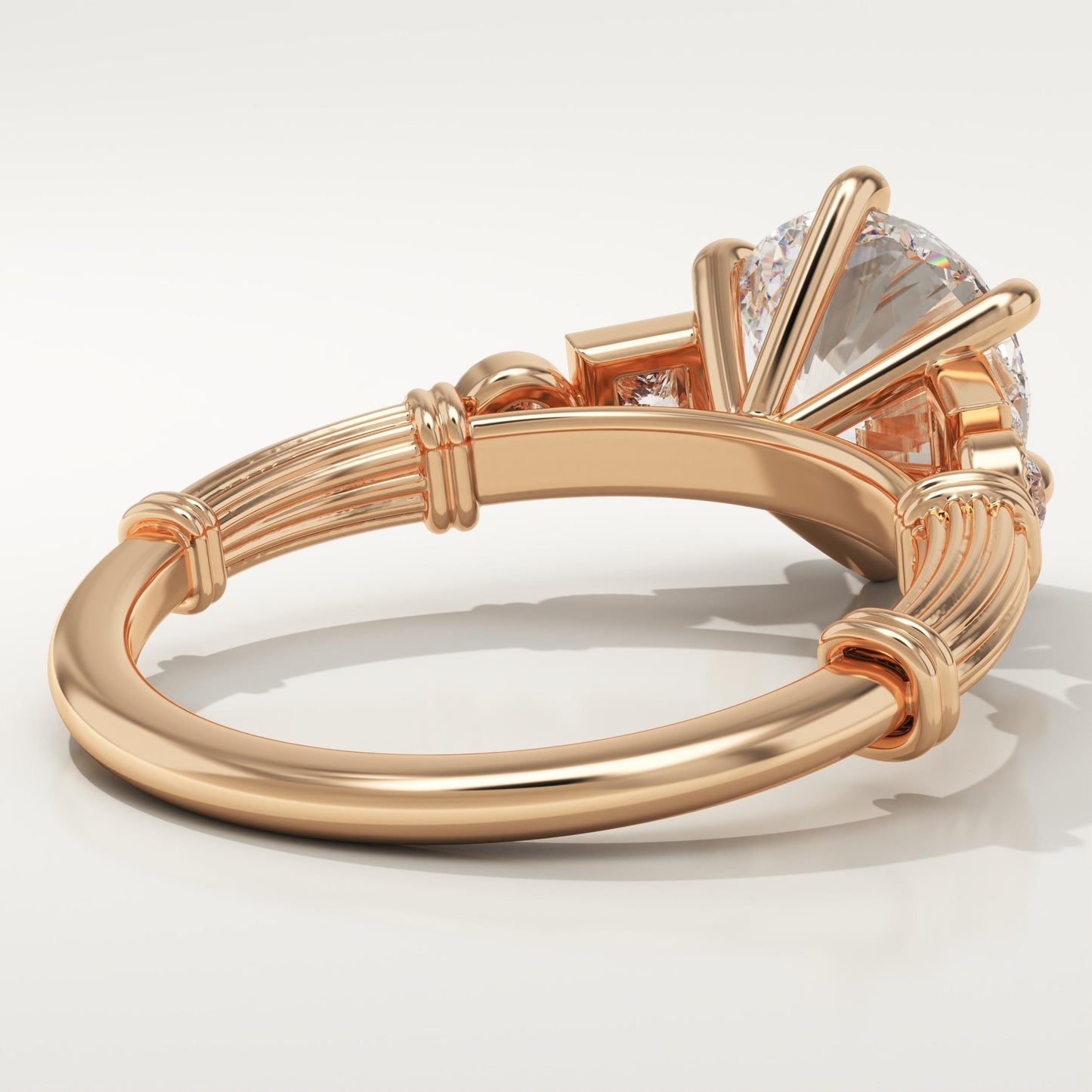 Round Cut Cluster Lab-Grown Diamond Engagement Ring