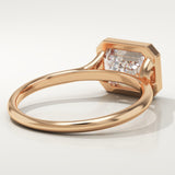 2.0 CT Emerald Cut Bezel Lab-Grown Diamond Engagement Ring