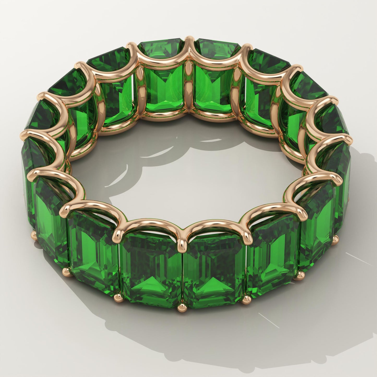 8.91 TCW Emerald Shaped May-Emerald Birthstone Wedding Band