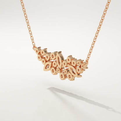 0.248 TCW Round & Marquise Lab-Grown Diamond Charm Necklace