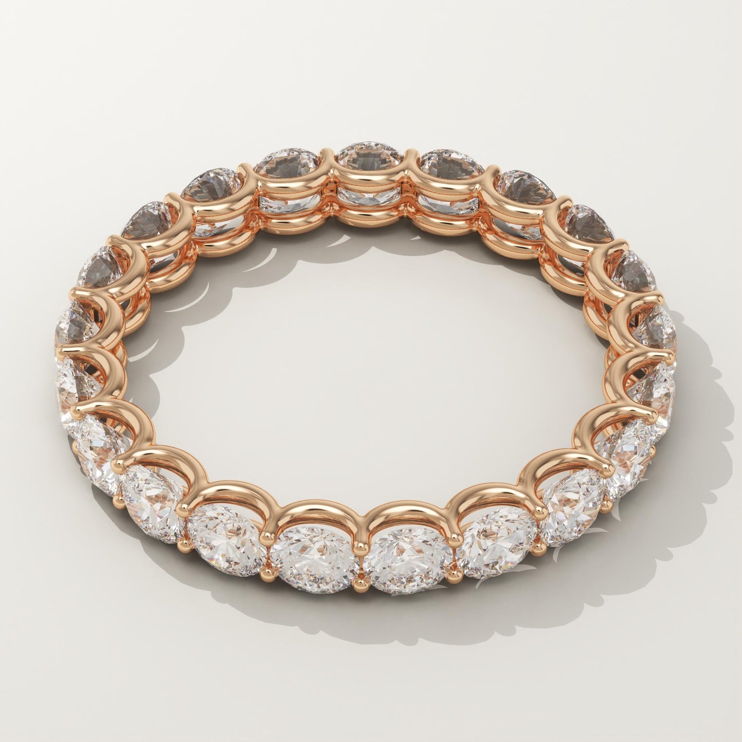 2.1 TCW Round Lab-Grown Diamond Full Eternity Wedding Band
