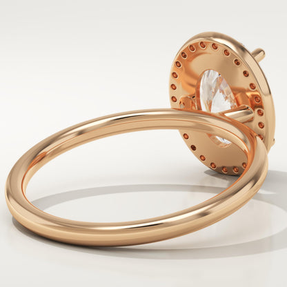 Oval Cut Halo Lab-Grown Diamond Engagement Ring