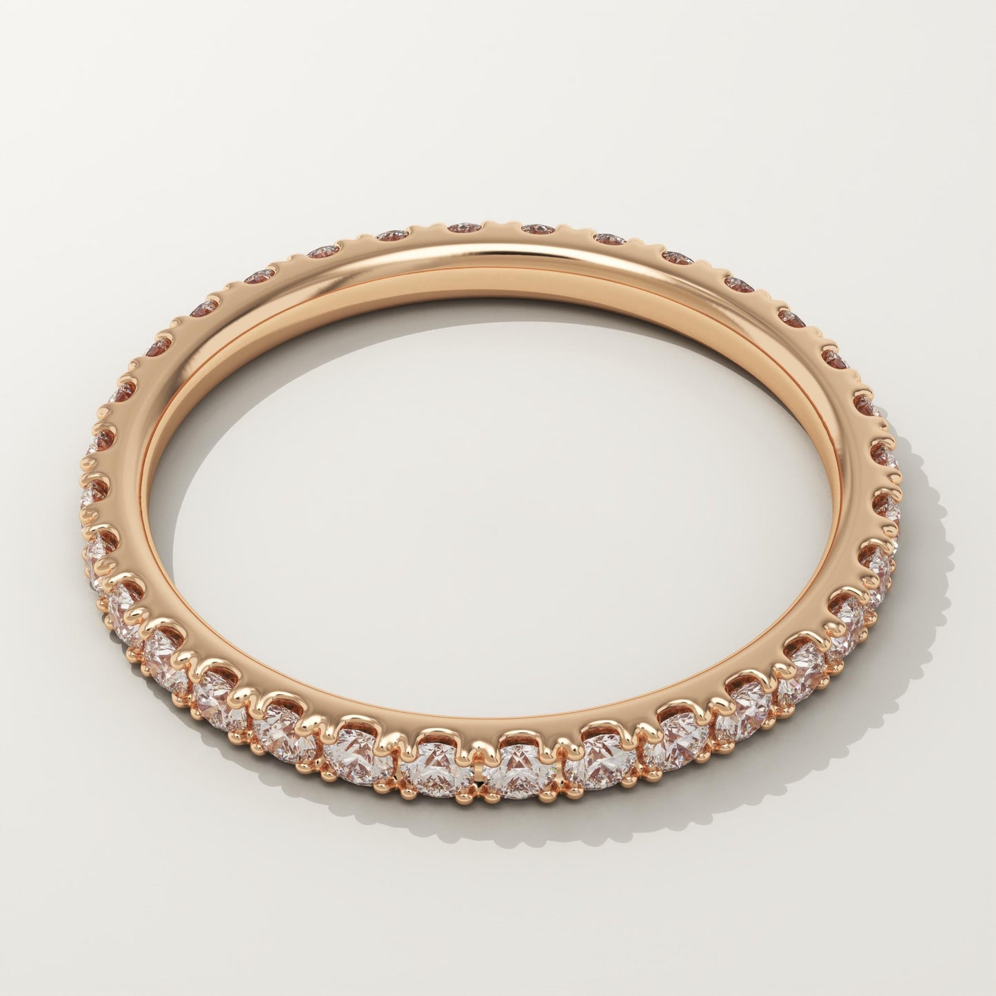 0.74 TCW Round Lab-Grown Diamond Full Eternity Wedding Band