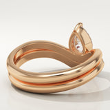 0.65 CT Pear Cut Solitaire Lab-Grown Diamond Bridal Set