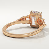 2.0 CT Emerald Cut Cluster Lab-Grown Diamond Engagement Ring