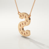 0.77 TCW Round Lab-Grown Diamond S Initial Necklace