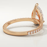 2.0 CT Pear Cut Pave Lab-Grown Diamond Engagement Ring