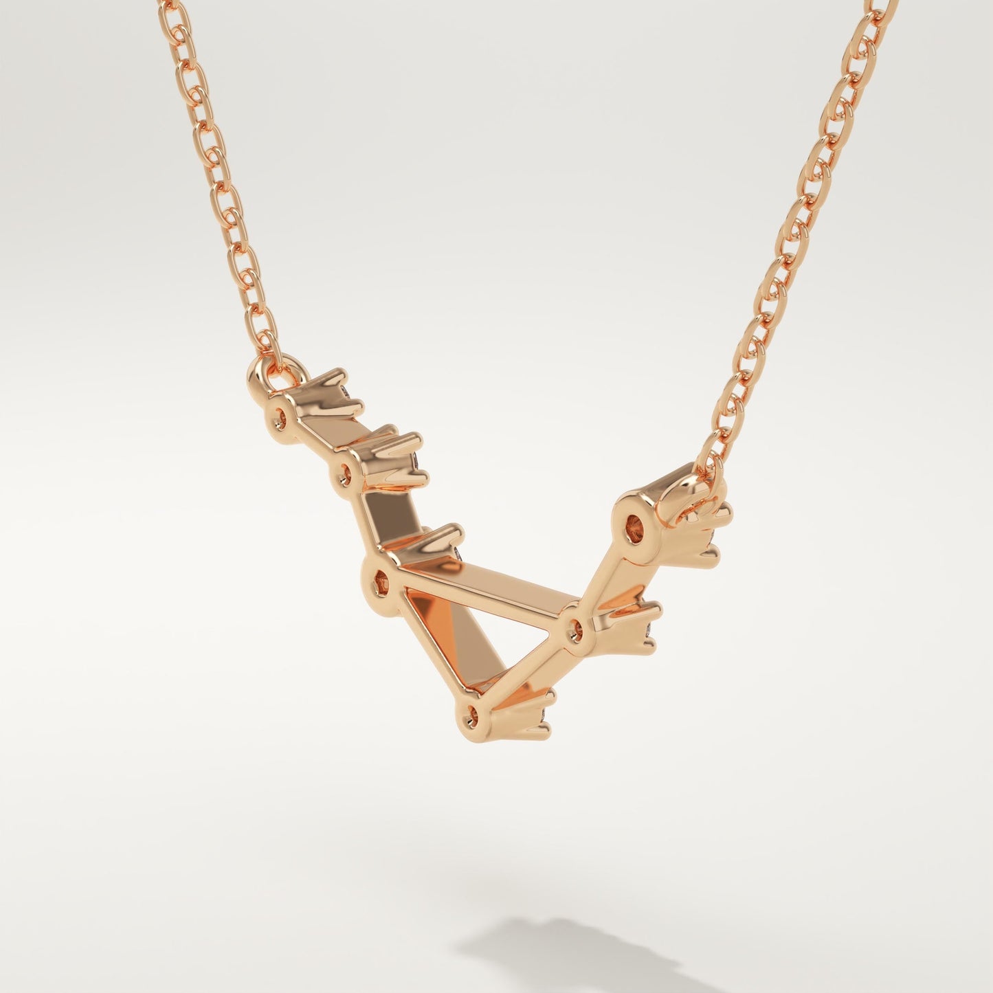 0.078 TCW Round Lab-Grown Diamond Libra Constellation Necklace