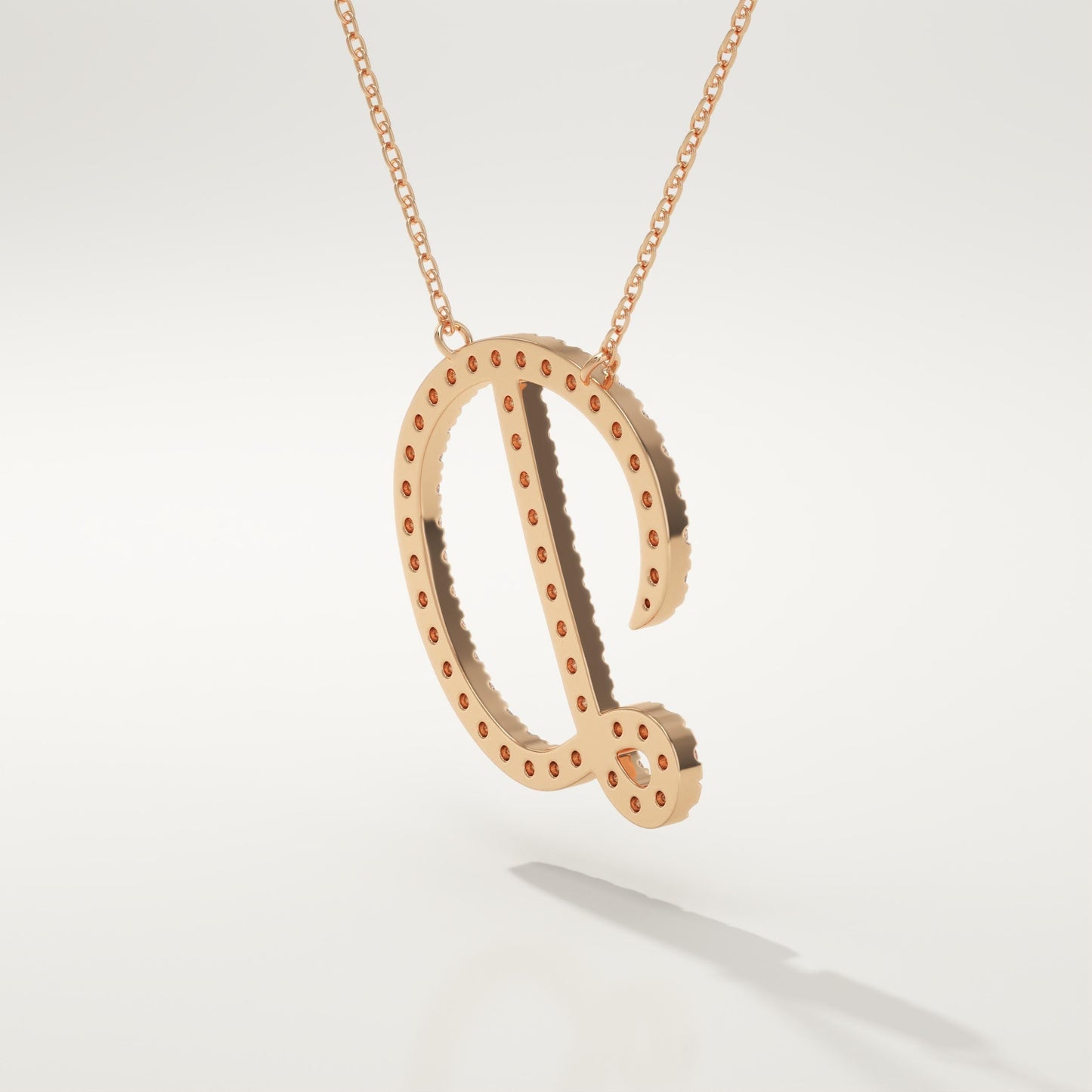 0.435 TCW Round Lab-Grown Diamond D Initial Necklace
