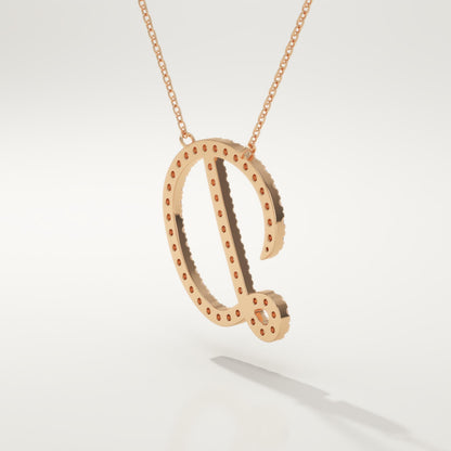 0.435 TCW Round Lab-Grown Diamond D Initial Necklace