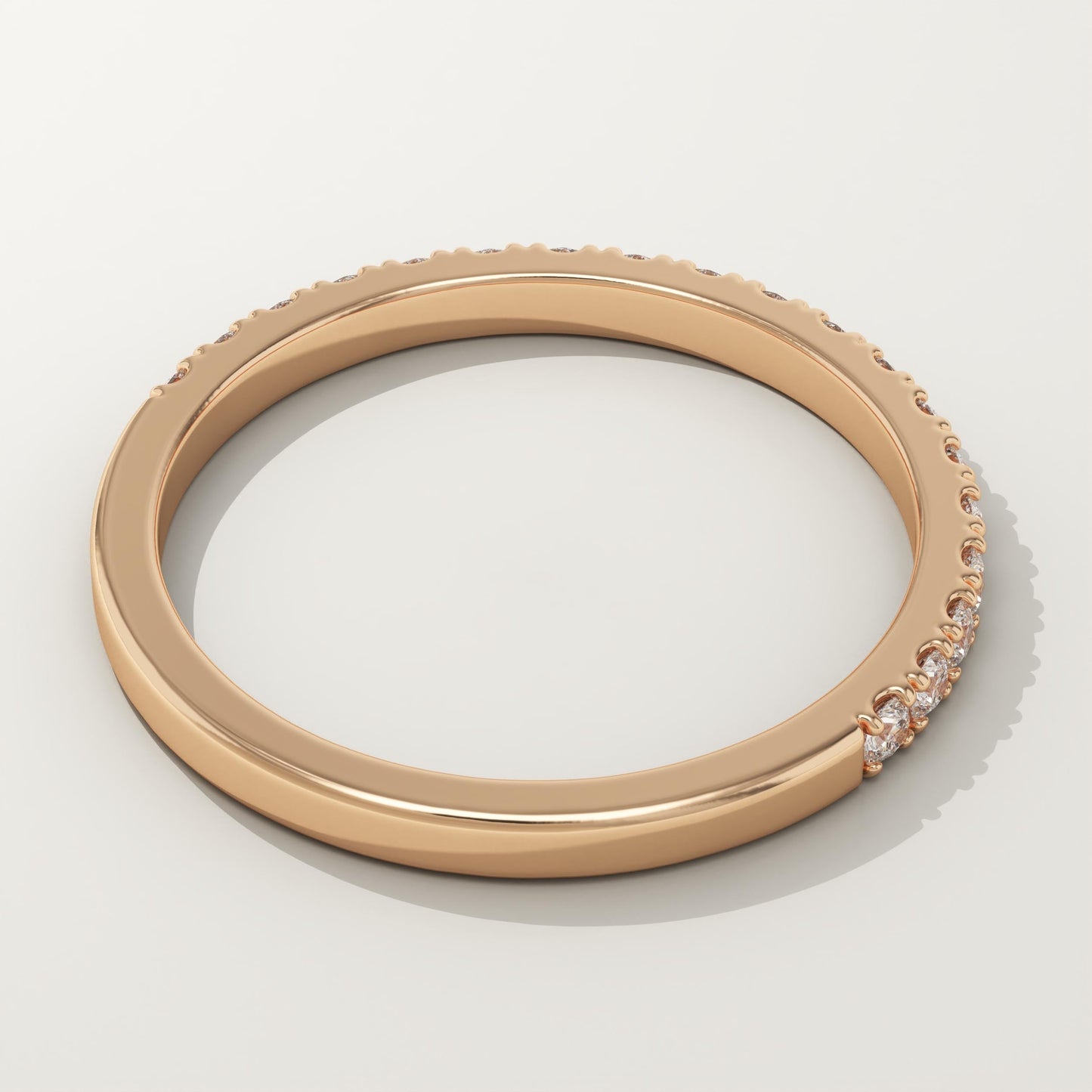 0.38 TCW Round Cut Lab-Grown Diamond Half Eternity Wedding Band