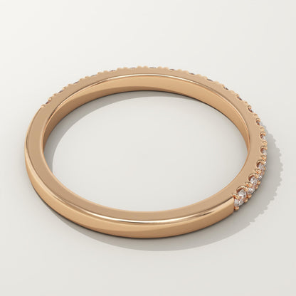 0.38 TCW Round Cut Lab-Grown Diamond Half Eternity Wedding Band