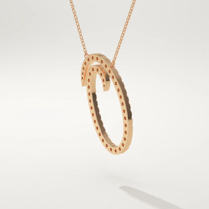 0.473 TCW Round Lab-Grown Diamond O Initial Necklace