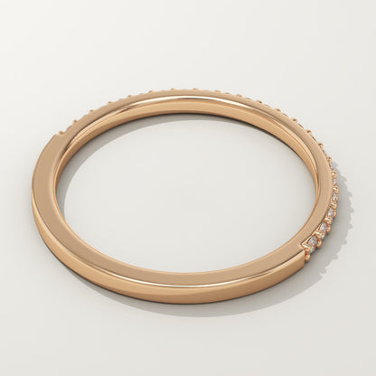 0.18 TCW Round Lab-Grown Diamond Half Eternity Wedding Band