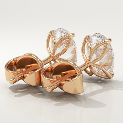1 TCW Oval Lab-Grown Diamond Stud Earrings