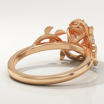 Round Cut Nature Inspired Lab-Grown Diamond Engagement Ring