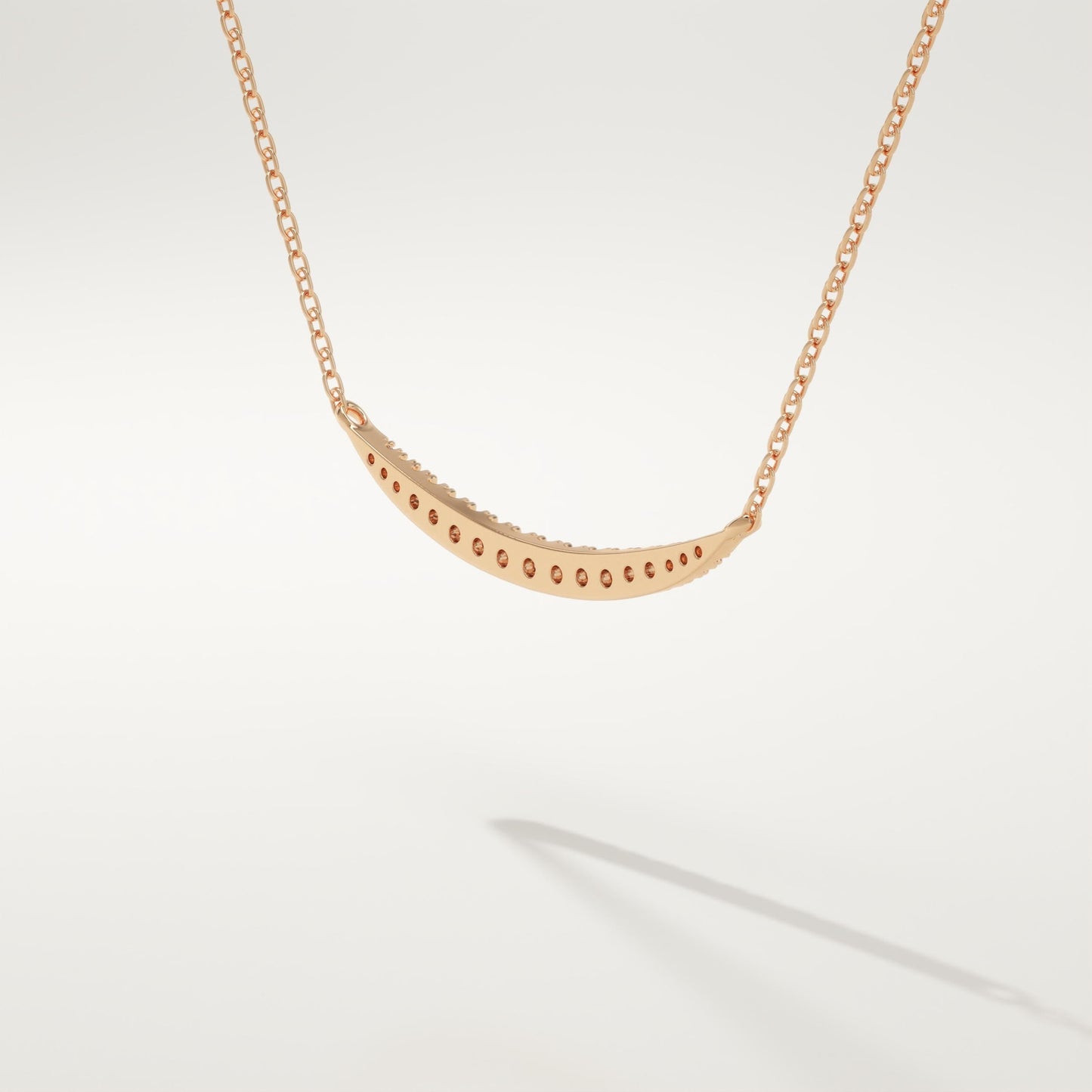0.091 TCW Round Lab-Grown Diamond Smile Charm Necklace