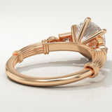 2.0 CT Round Cut Cluster Lab-Grown Diamond Engagement Ring