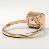 1.5 CT East West Emerald Cut Bezel Lab-Grown Diamond Engagement Ring