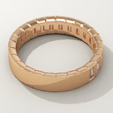 0.44 TCW Baguette Cut Lab-Grown Diamond Half Eternity Bezel Wedding Band