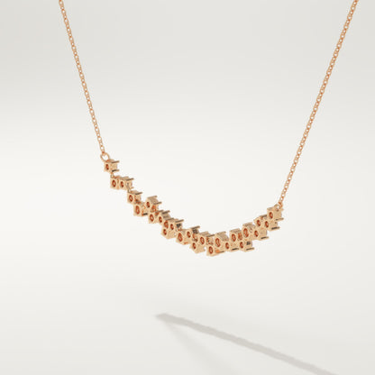 0.65 TCW Round Lab-Grown Diamond Cluster Charm Necklace