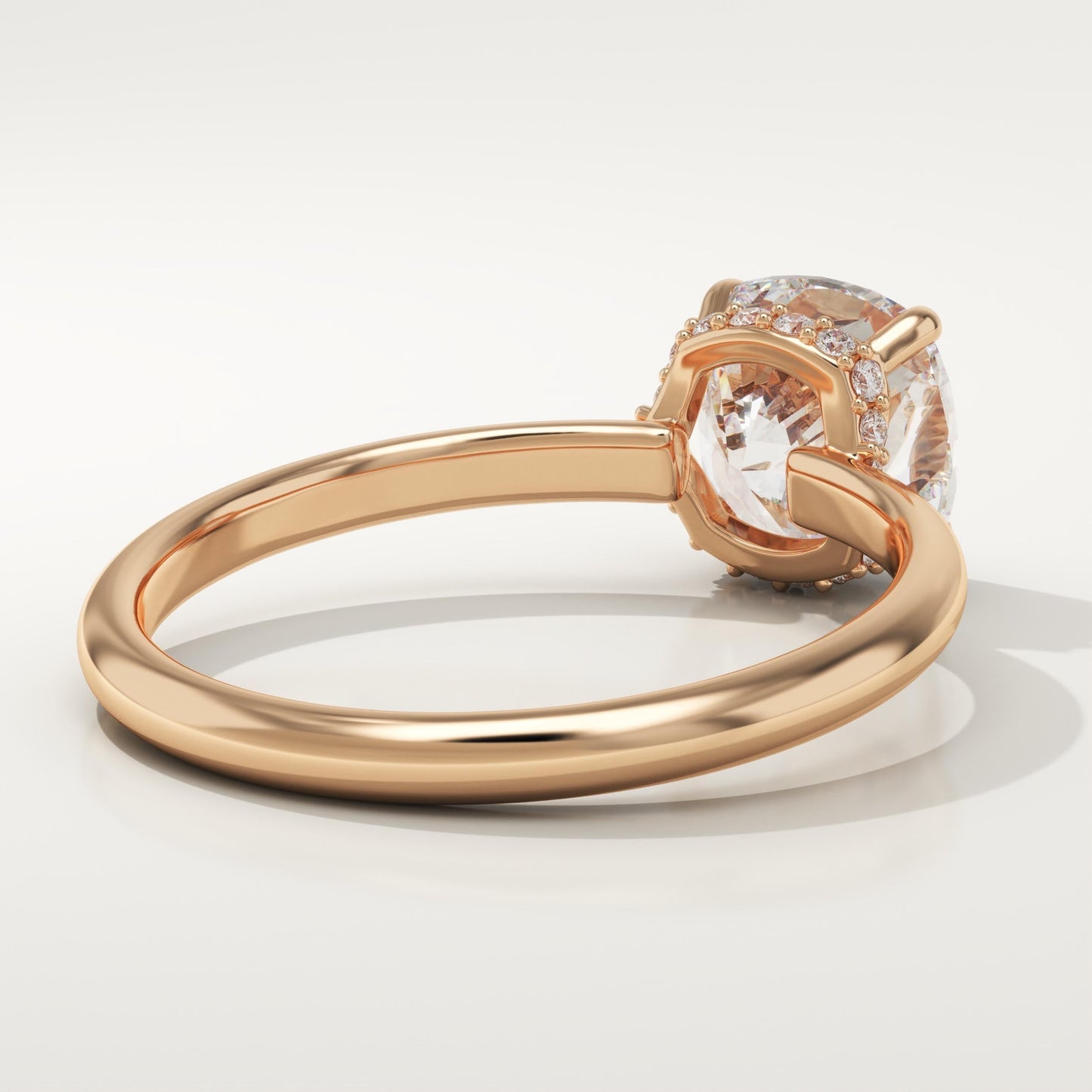 1.75 CT Cushion Cut Hidden Halo Moissanite Engagement Ring