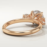 1.5 CT Round Cut Three Stone Lab-Grown Diamond Engagement Ring