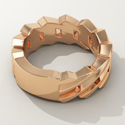 Blade Style Wedding Band For Men