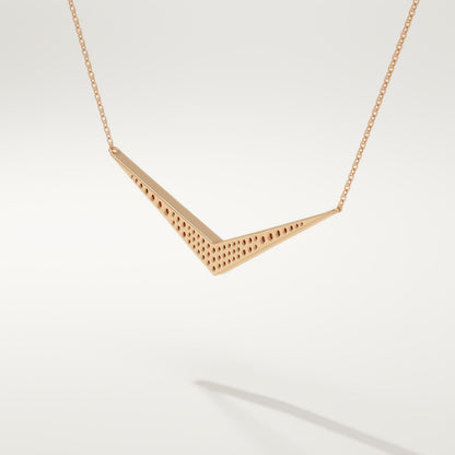 0.272 TCW Round Lab-Grown Diamond V Elongated Shaped Necklace