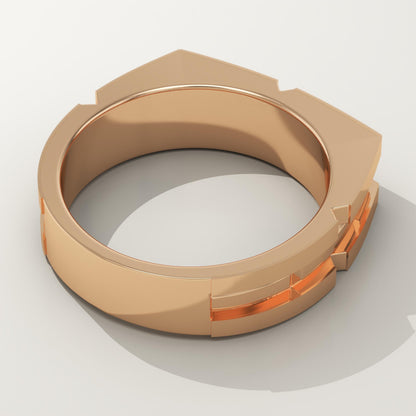Geometric Wedding Band For Men
