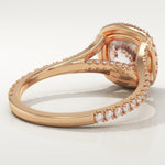 2.0 CT Cushion Cut Halo & Pave Lab-Grown Diamond Engagement Ring